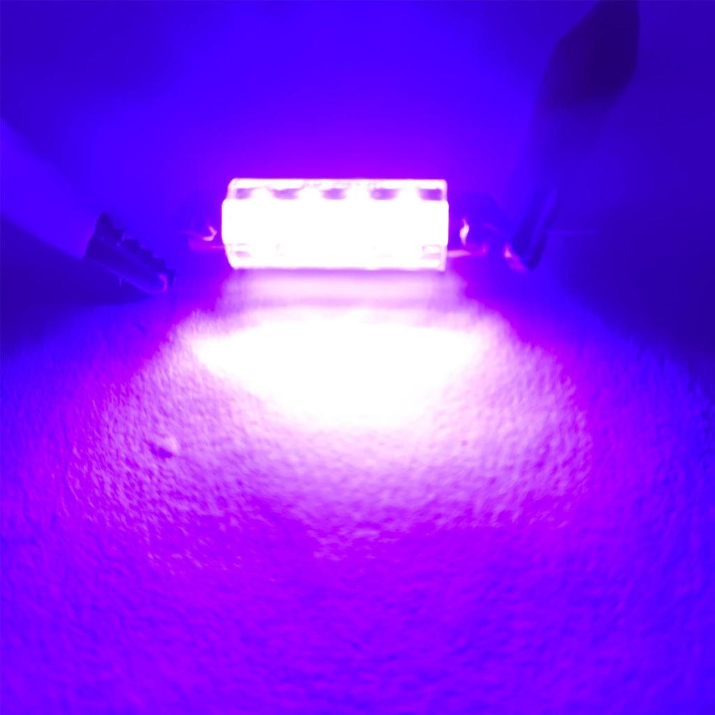 WiseShine DC24V 41mm 42mm 578 Festoon LED Bulb Light Pink Purple Car Bulb 211-2