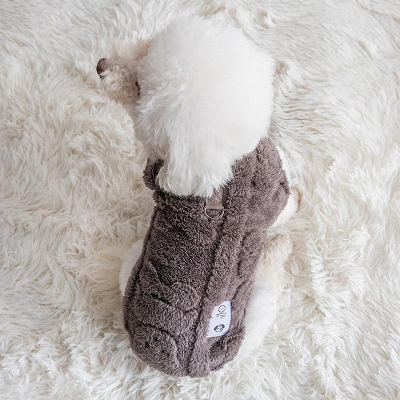 Coral Fleece Dog Clothes Soft Plush Dog Sweater Winter Warm Puppy Kitten Pullover Pet Clothes for Small Dogs Chihuahua Bulldog