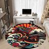 1PC Dragon Wave Design Office Round Rug, Non slip, Soft and Durable Office Rug for Interior Decoration, Perfect for Office