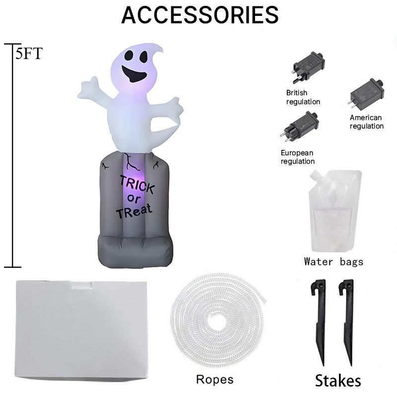 Halloween Inflatable Toys Terror Decorations Built-in LED Lights Courtyard Prop Inflatable Model Outdoor Ornament Party Garden