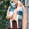 Moonbat estaa Volume Check Deep Blue x Brown (Esta) Web-Exclusive Scarf, Pattern, 60283,