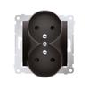 Simon 54 Premium Anthracite - Double Socket with Grounding DGZ2MZ.01/48