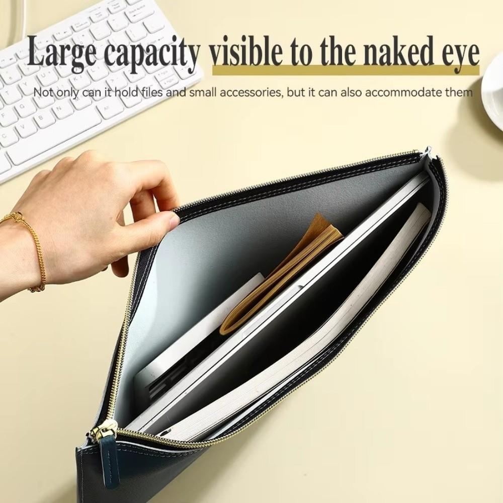 with Zipper Business Briefcase PU Leather Tablet Bag New Slim Tote Bag Professional Use