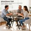 Dining Table, Round Kitchen Table with Black Legs, Anti-slip Foot Pads for Living Room, Dining Room 90 x 76 cm, Rustic Brown