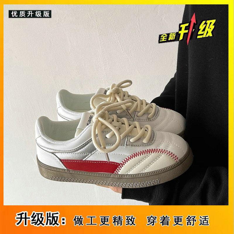 Round Head Shoes Women's Shoes Spring New Retro Board Shoes Niche Non-collision Shoes