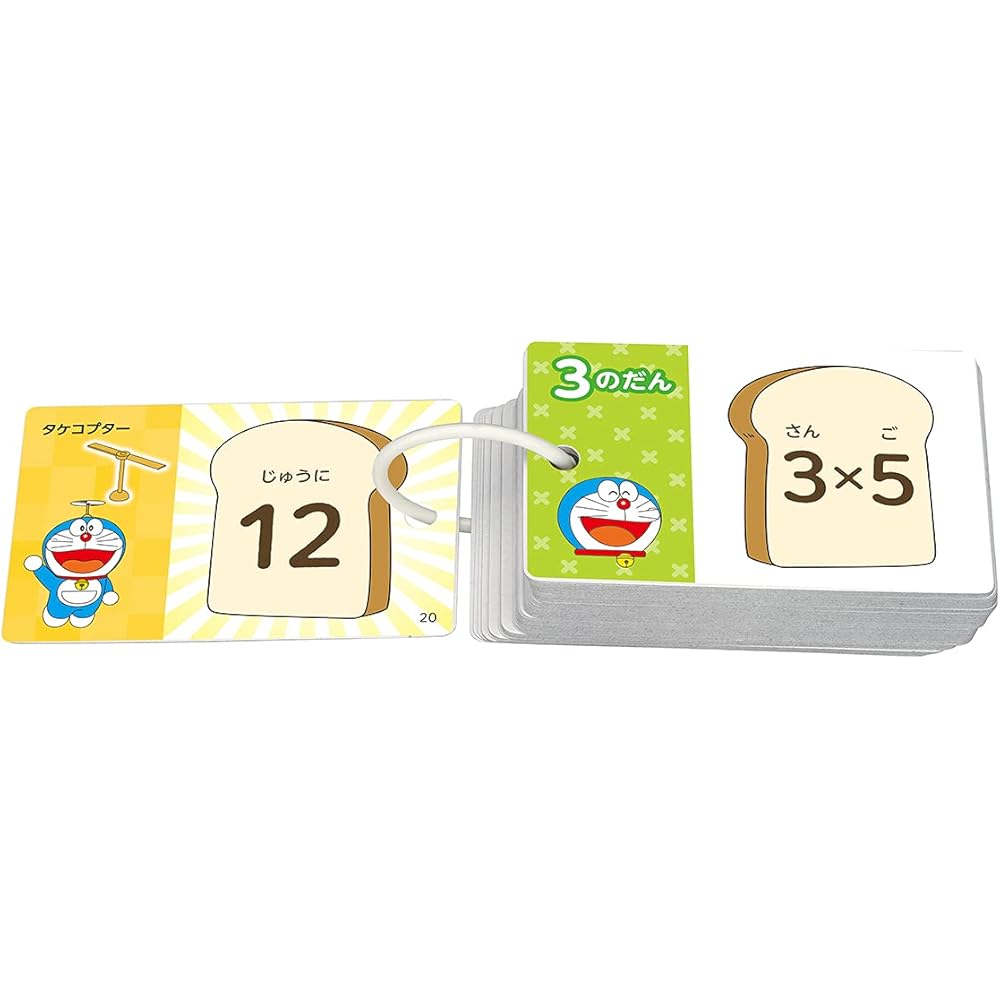 Epoch Pocket Picture Cards Multiplication Doraemon 08-312 with Ring and Clear Cover for Ages 3 and Up Toy