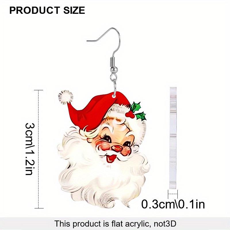 Charming Santa Claus Acrylic Earrings - Festive Holiday Jewelry