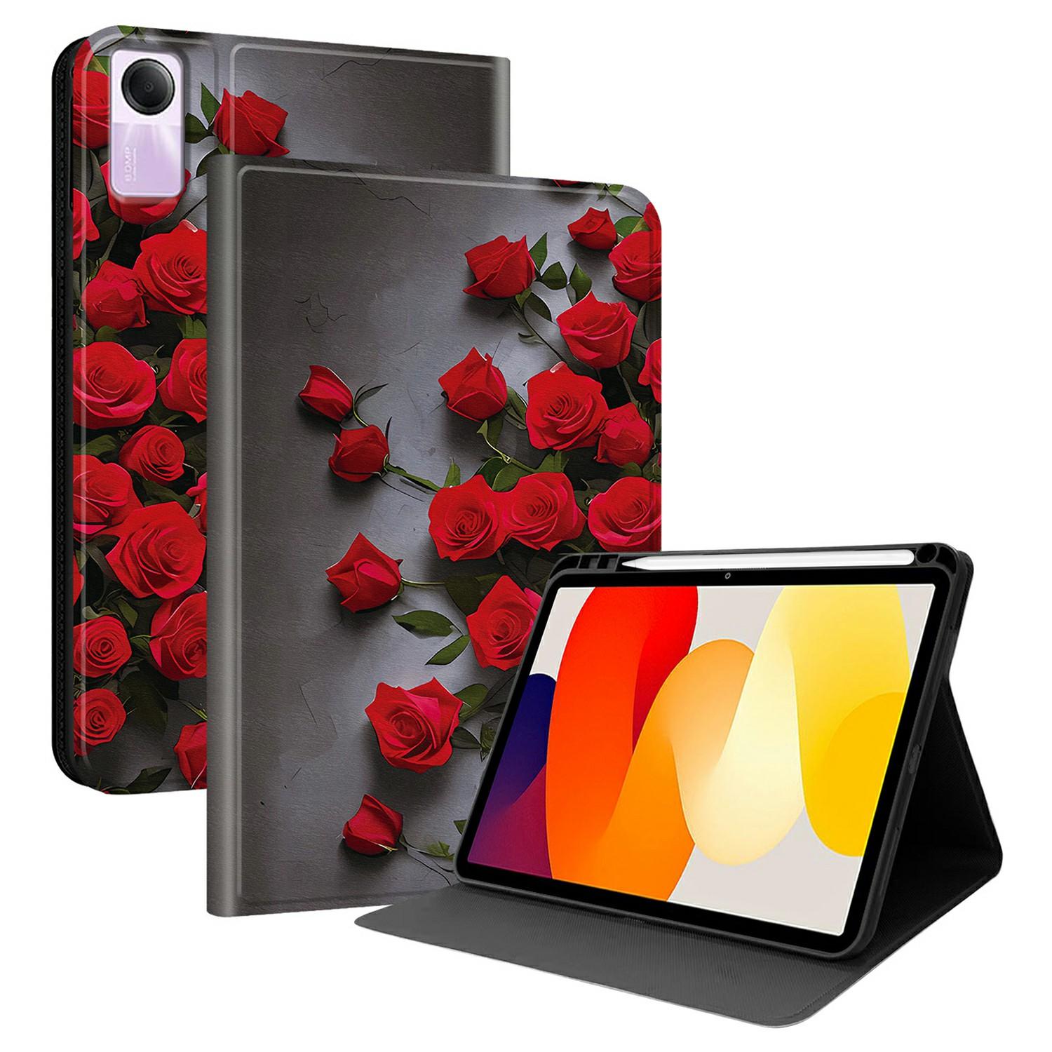 

For Xiaomi Redmi Pad SE PU Leather Case Pattern Print Tablet Cover Stand with Pen Slot (Stylus Not Included)