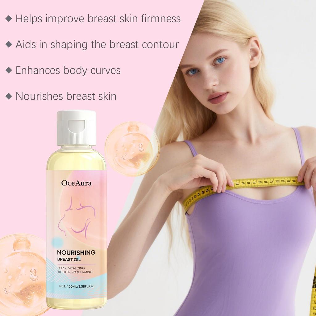 OceAura Breast Growth Oil Turmeric Lifts Chest Tighten Skin Firming Massage Deep Nourishment Breast Enlargement Oil for Women