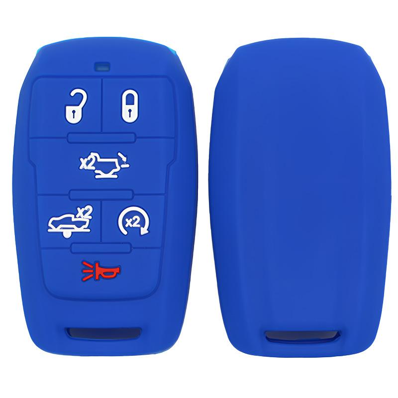 Silicone Key Case For Ram 1500 Dt / Trx / 2500 3500 Hd -, Soft Rubber Key Fob Cover Anti-Drop Protector 4/5/6 Buttons