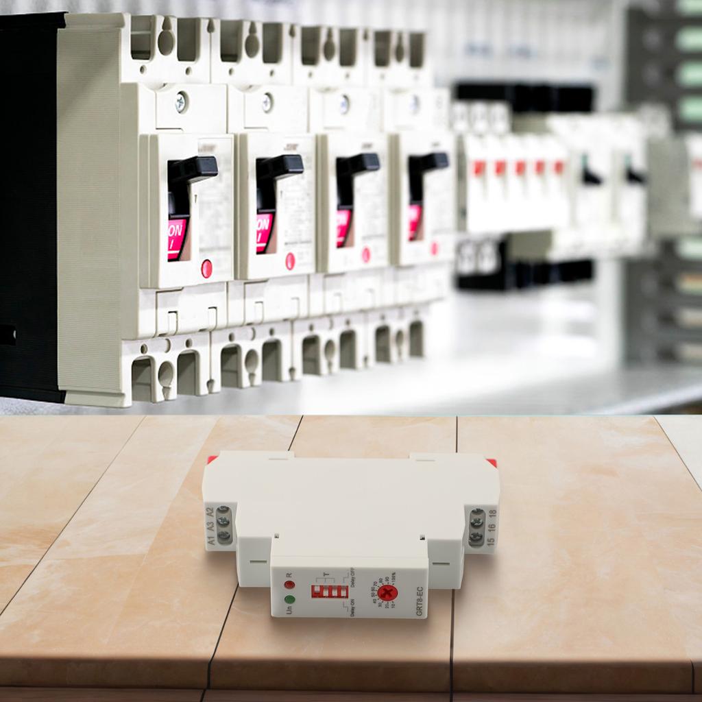 Time Relay Model GRT8EC with LED Display Indicating Status for Dual Voltage Support of AC230V & DC24V and Extended Delay Options