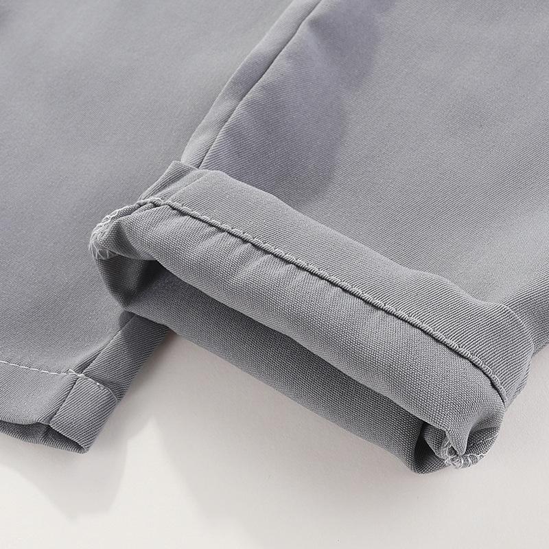 Elastic Waist Wrinkle Resistant Solid Casual Suit Long Pants For Kids And Teenagers