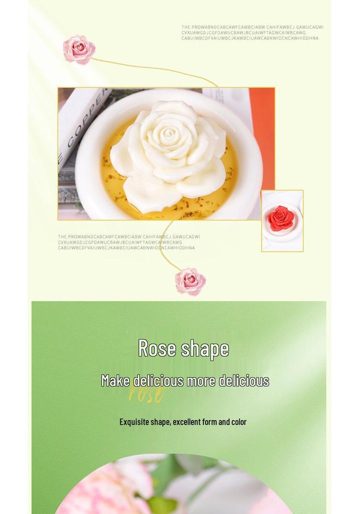 Peony & Lotus 3D Jelly Mold - Rose Milk, Silicone Mousse Pudding Cold Dish Mold