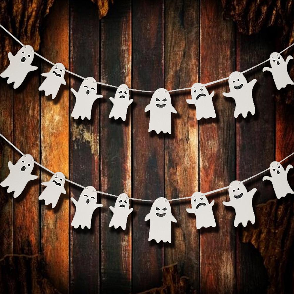 2025 Newest Halloween Party Cute Ghost Garlands Ghost Festival Party DIY Trick Or Treat Party Boo Happy Halloween Party Decor