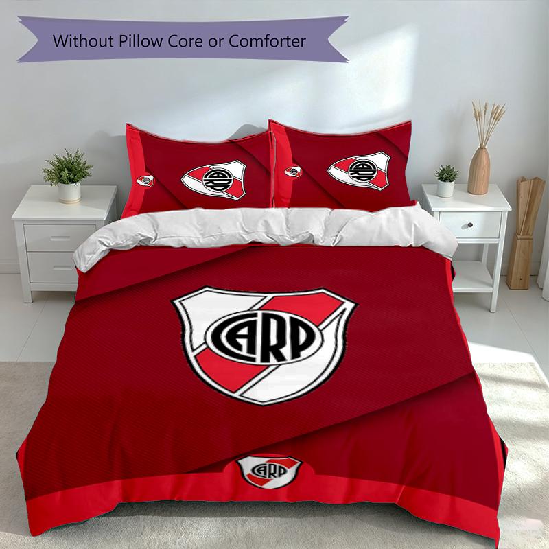 3pcs Club Atlético River Plate Duvet Cover Set, Includes 1 Duvet Cover and 2 Pillowcases,Skin-Friendly&Comfortable Fabric,Suitable Bedding Sets