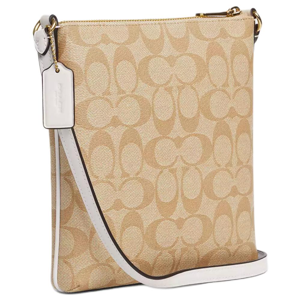 Coach Rowan 21 Monogram Coated Canvas And Recycled Leather Shoulder Crossbody Bag Small Women Bags Gold Light-Khaki Chalk CS182-IMDQC