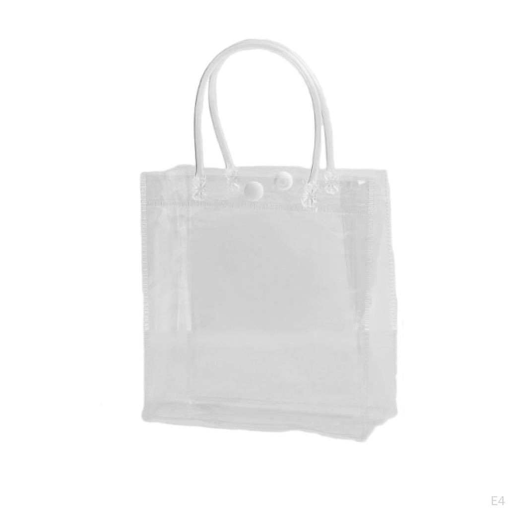 25 Pieces Clear Gift Bags Party Favor Wrap Reusable Supplies Tote for Shower Father's Day