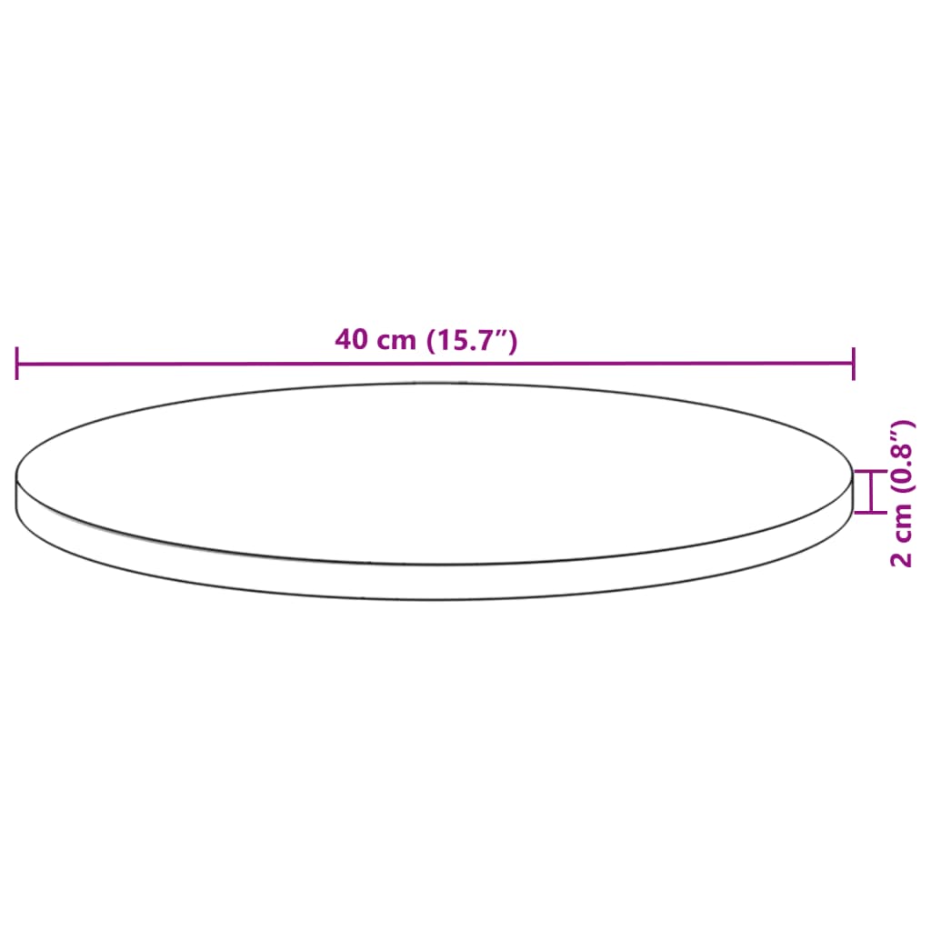 Round Table Top Ø40x2 cm Solid Acacia Wood