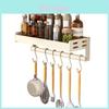 Modern White Aluminum Alloy Wallmounted Spice Rack With Multifunctional Storage For Kitchen Organization