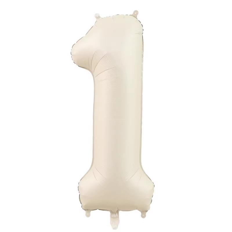 40-Inch Caramel Cream Number Balloons - Aluminum Foil Birthday Party Decoration for Kids and Adults