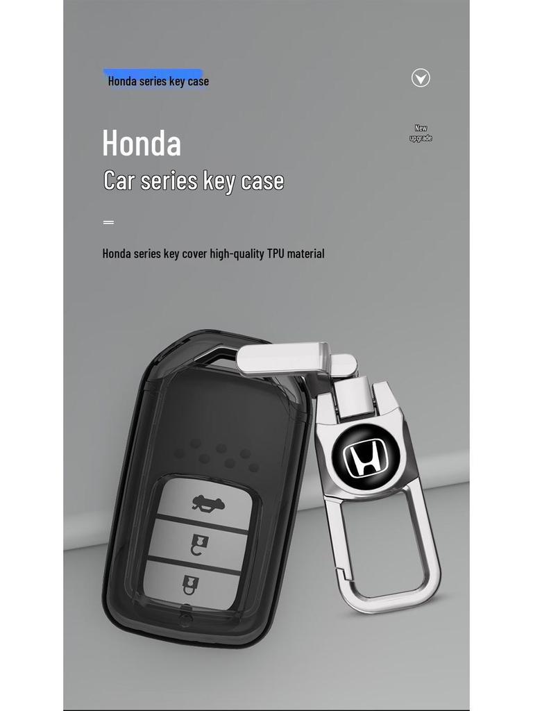 Honda Key Case for Civic, Accord, CRV, Vezel, URV, Avancier, Fit, Crider, Integra, Breeze - Transparent Shell