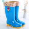 High tube rain shoes water shoes women's adult long tube water boots wear rain boots women's fashion waterproof and non-slip rubber shoes summer