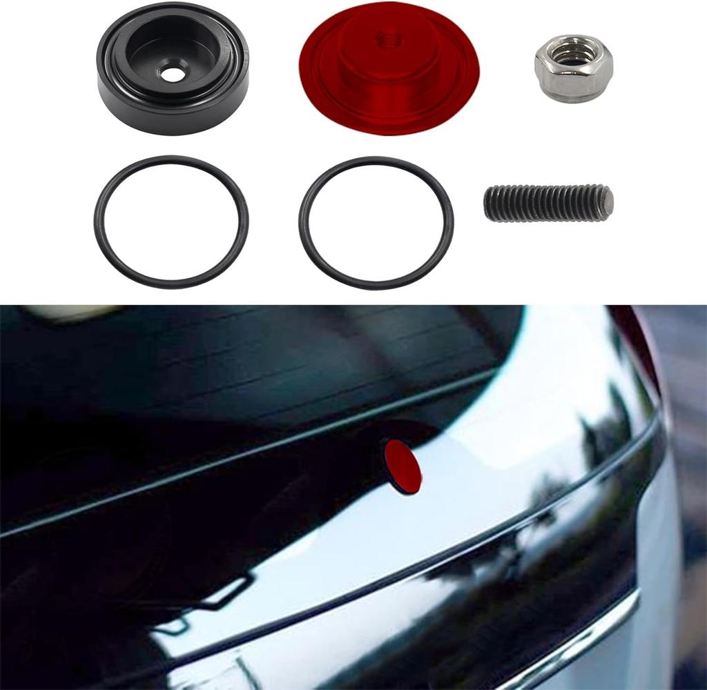 Uniwersalny Pasuje do Wszystkich Pojazdów Samochodowy Zestaw Bez Wycieraczki Tylnej Zaślepka Wycieraczki Zaślepka (40mm Czarny) (Czerwony)