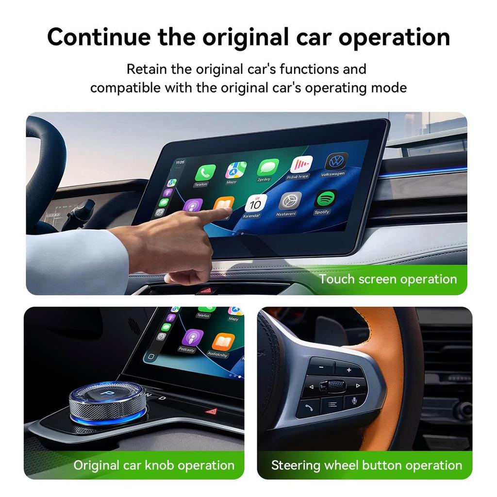 Hoco HU3 Wireless Carplay  Adapter, Usb-a/usb-c, Wi-fi 2.4/5 GHZ, Low Delay, for Cars with Wired Carplay