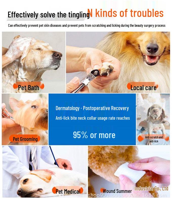 Inflatable Pet Neck Collar for Wound Protection - Comfortable Dog Cone Alternative