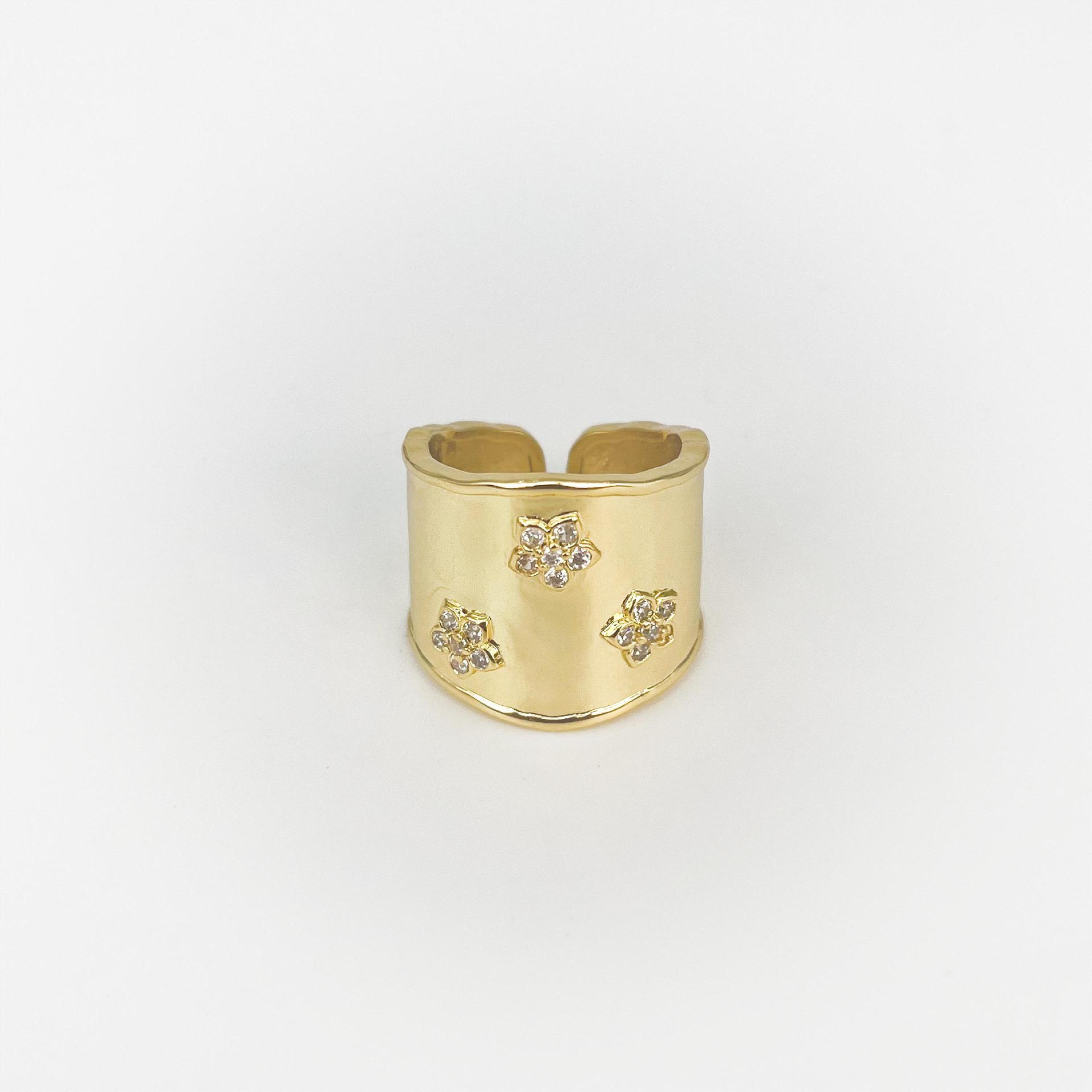 

Поп-стиль неправильной формы циркон цыганское кольцо открытие регулируемая гладкая поверхность с женским Opening adjustable золотой