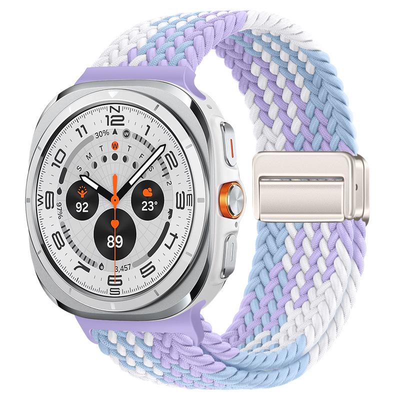 Nylon Magnetic Buckle Strap For Samsung Galaxy Watch Ultra 47mm Braided Solo Loop Bracelet For Galaxy Watch Ultra 47mm Correa