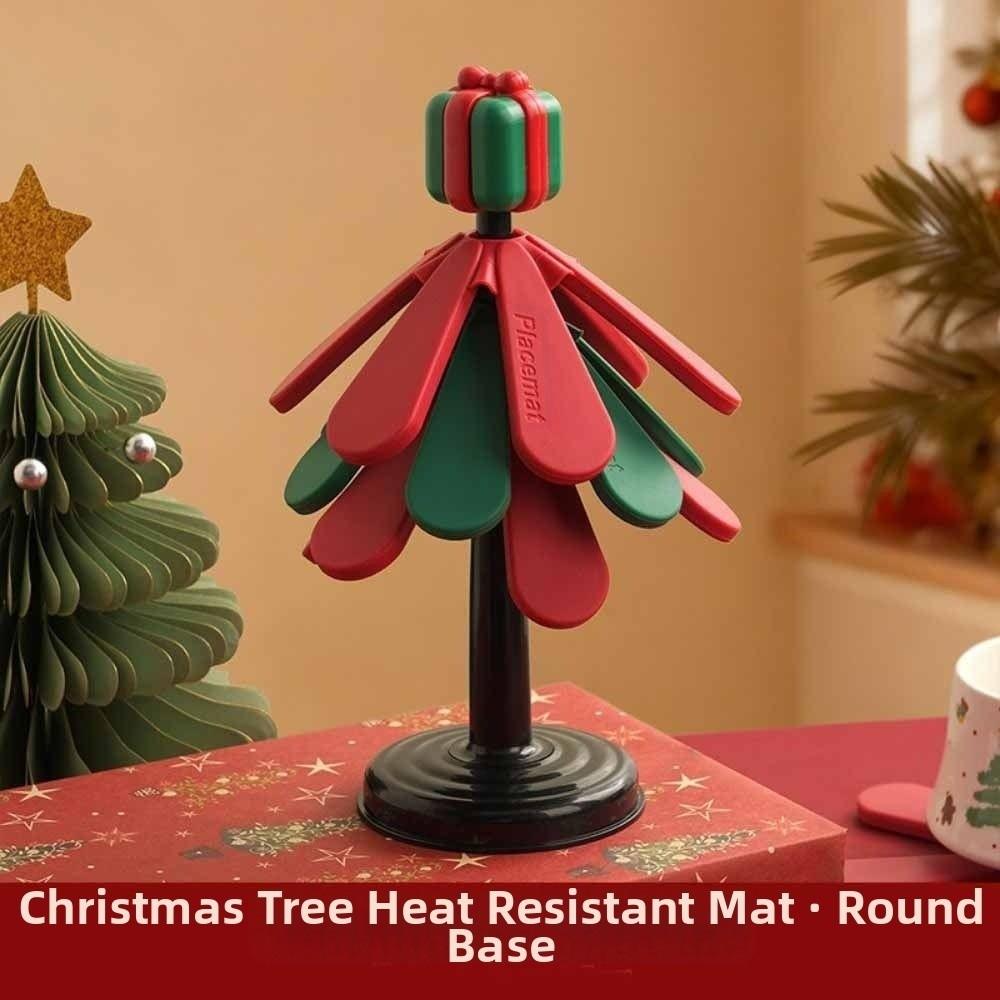 Non-slip Silicone Insulation Pad Anti Scald Christmas Tree Trivet Heat Insulation Pad  Kitchen Use