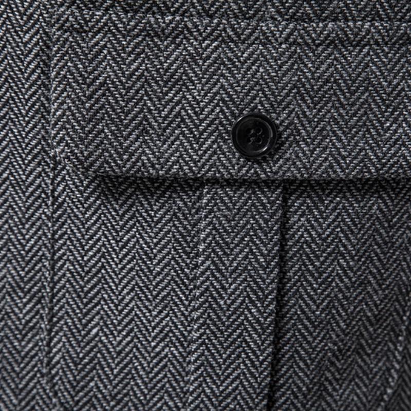 Mens Wool Mix Herringbone Tweed Check Vintage Collar Waistcoat Tailored Fit Vest