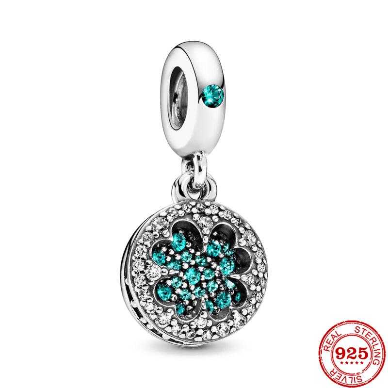 925 Silver Butterfly Four Clover Leaves Flower Charm Bead Fit Original Pendant Bracelet Necklace Jewelry Gift For Women