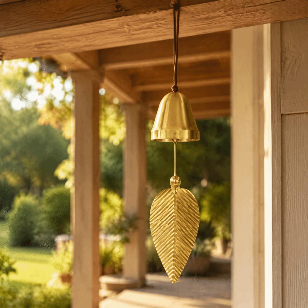 Gold Hanging Bell Decor Brass Feng Shui Bell Brass Decorative Door Bell Window Decor