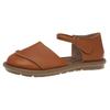 Fashion Retro Handmade brown Leather Flats Sandals 2025 Summer New Casual Versatile Comfortable Soft Sole Women's Shoes