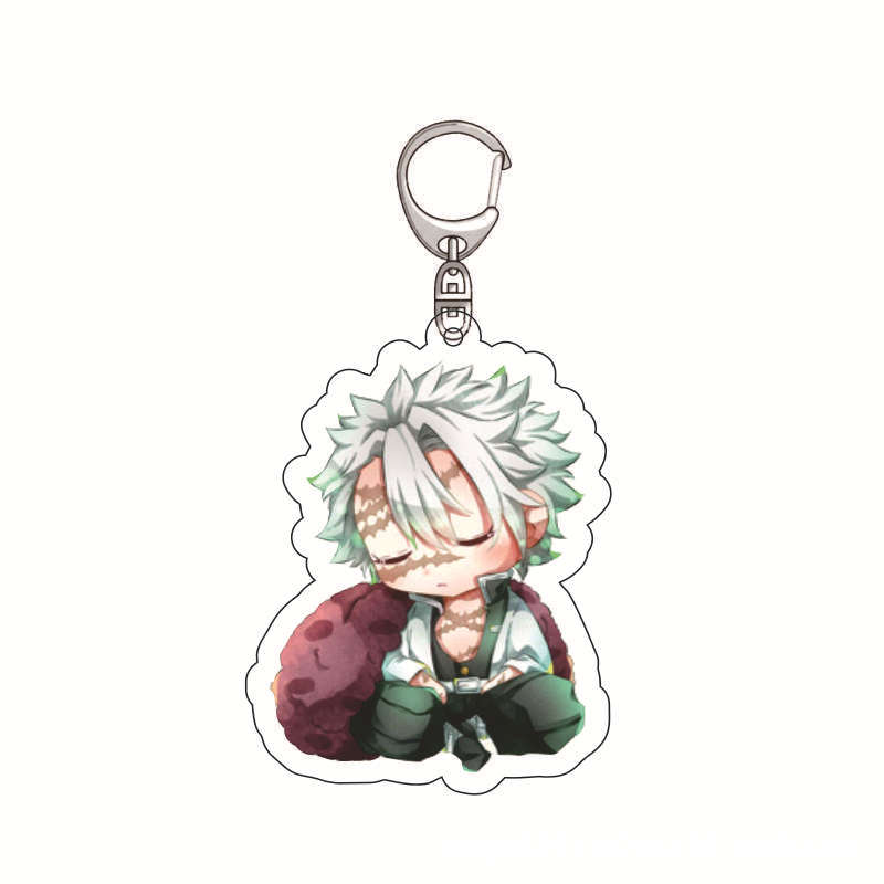 Acrylic Keychain Demon Slayer Anime Tanjiro Nezuko Zenitsu Inosuke Pendant Charm Durable Gift for Fans Collection Cosplay Accessories