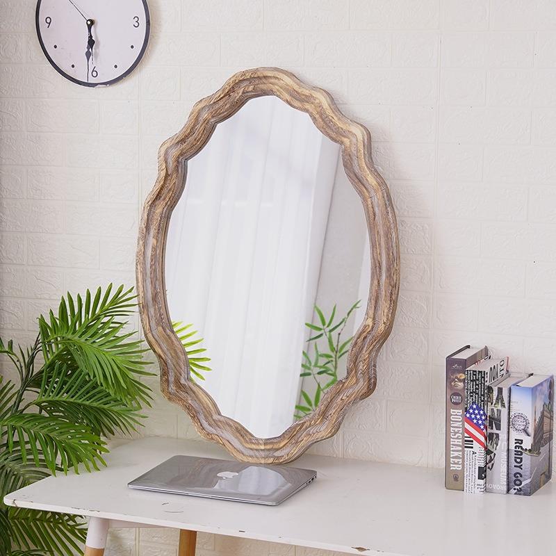 Decorative Mirror Wood Mirrors Modern Large Bedroom Wall Mirror Luxury Elegant Aesthetic Living Room Mirrors Home Decorations