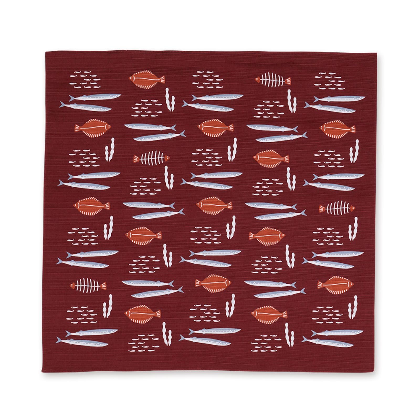 

JIKAN STYLE Miyamoto Collection Small Furoshiki Made in Wine 50 x 50 Product 30050 Landlady s (Fish) - Japan, Red, Approx. cm, Number