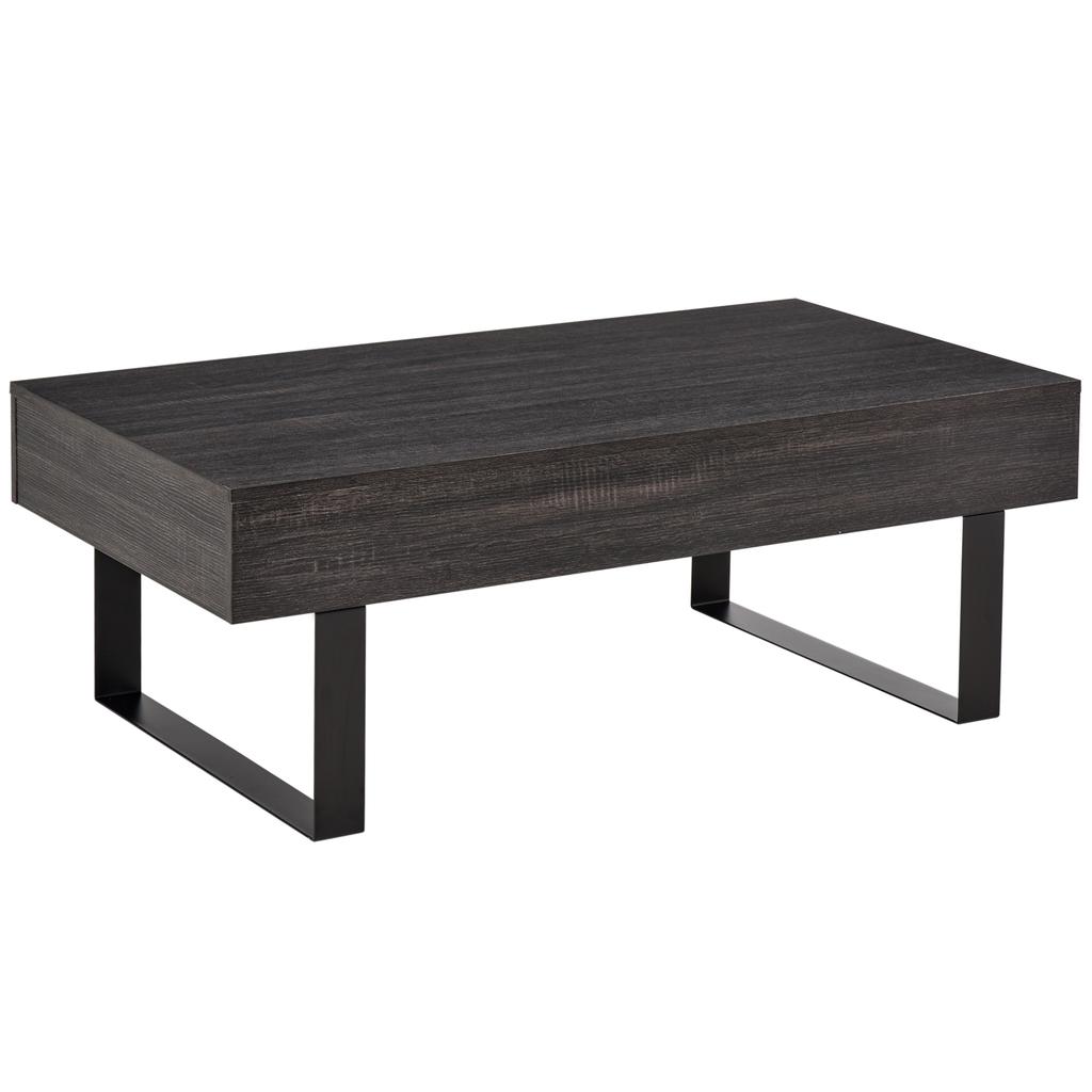 Coffee Table Living Room Table with Drawer, Modern Sofa Table with Metal Frame, Side Table, Coffee Table for Living Room 110 x 60 x 40 cm, Dark Grey