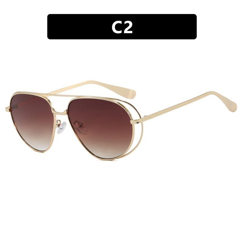 Double Beam Toad Hollow Sunglasses Fashion Pilot 2026 New Sunglasses Anti UV Sunglasses for Women
