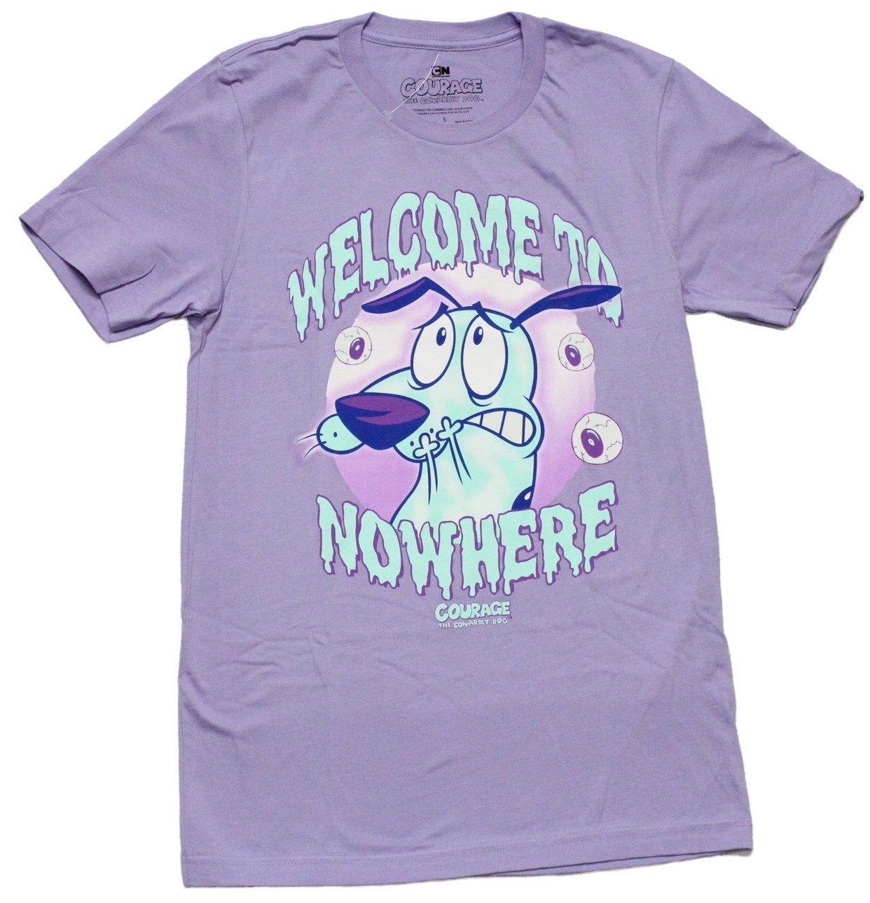 Courage the Cowardly Dog New Adult T-Shirt - Dripping  Welcome to Nowhere XXXL