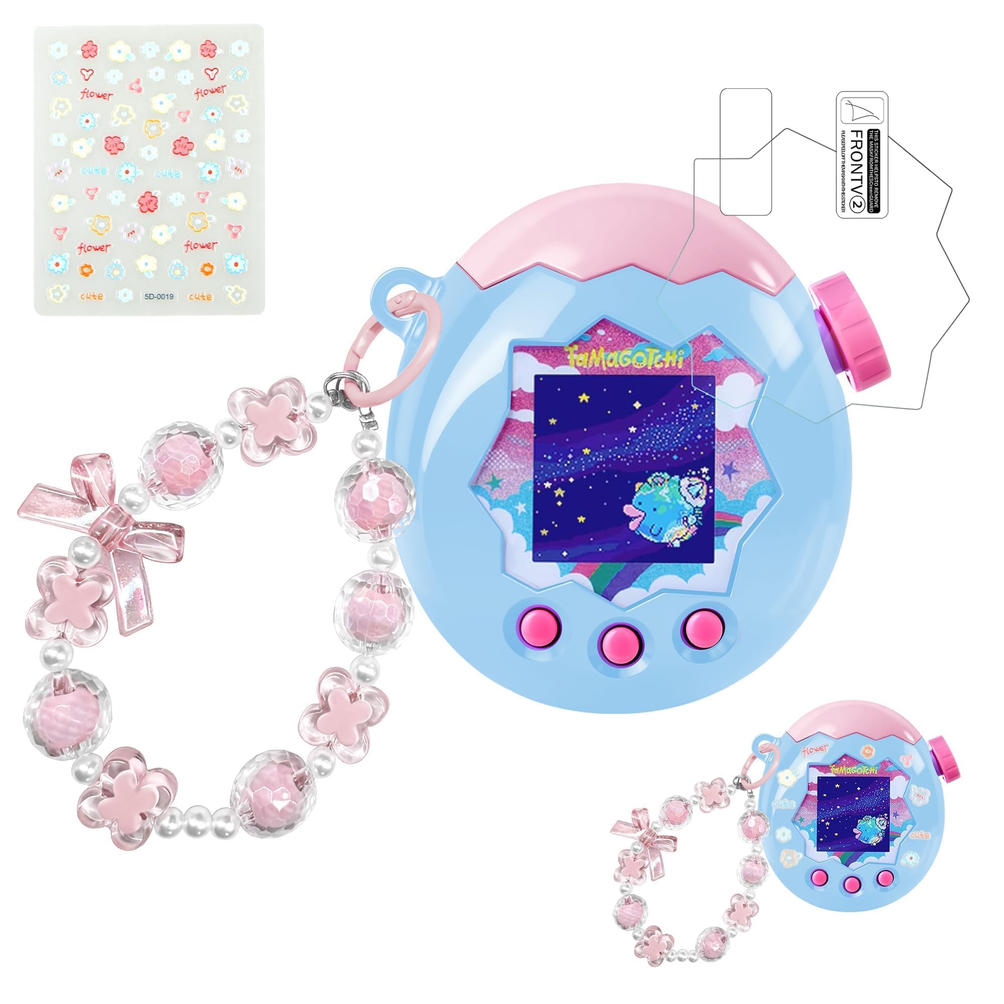 

Seltureone Tamagotchi Paradise Protective Case Baby Pink Baby Blue Communication Compatible Two-tone PC Material Full Surround Shock Absorption