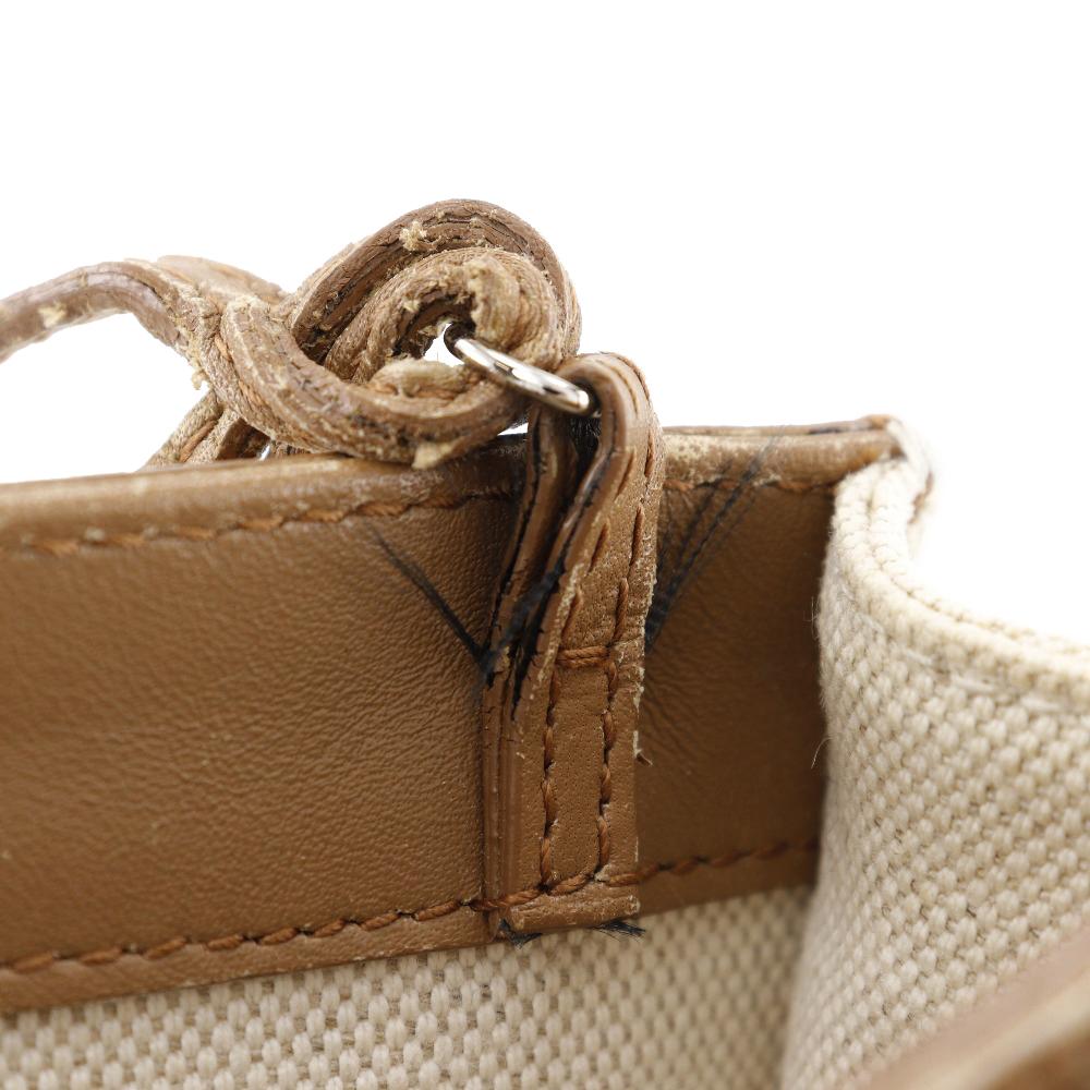 Balenciaga Navy Pochette Shoulder Bag 339937 Brown Canvas/leather Women Used