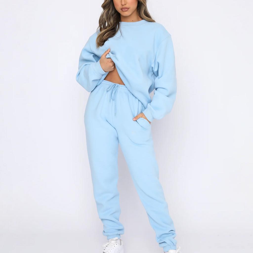 Autumn Women's Tracksuit O-neck Oversize Classic Solid Sweatshirts Two Piece Set Women Casual Trouser Suits for Women Streetwear