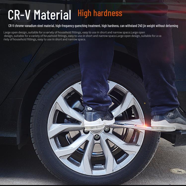 Retractable Car Tire Repair Kit with 17, 19, 21, 23 mm Wrench and Socket Tools
