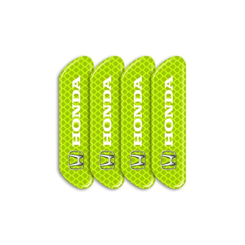 For Honda 4PCS Car Door Sticker Safety Warning Reflective Mark For Honda Civci CRV Accord Mugen Prelude FIT City CRZ CRX Jazz D