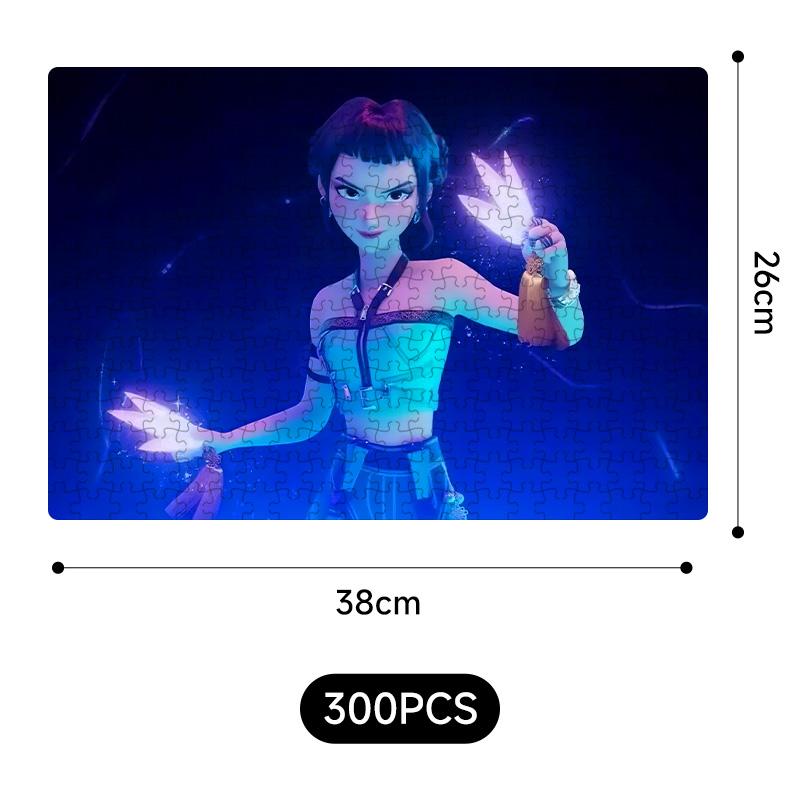 Yeni Kpop Şeytan Avcıları 38*26Cm 300 Parça Yapboz Oyuncakları Rumi Mira Zoey Huntrix Karakter Desenli Masa Oyunu Dekor Çocuk Hediye