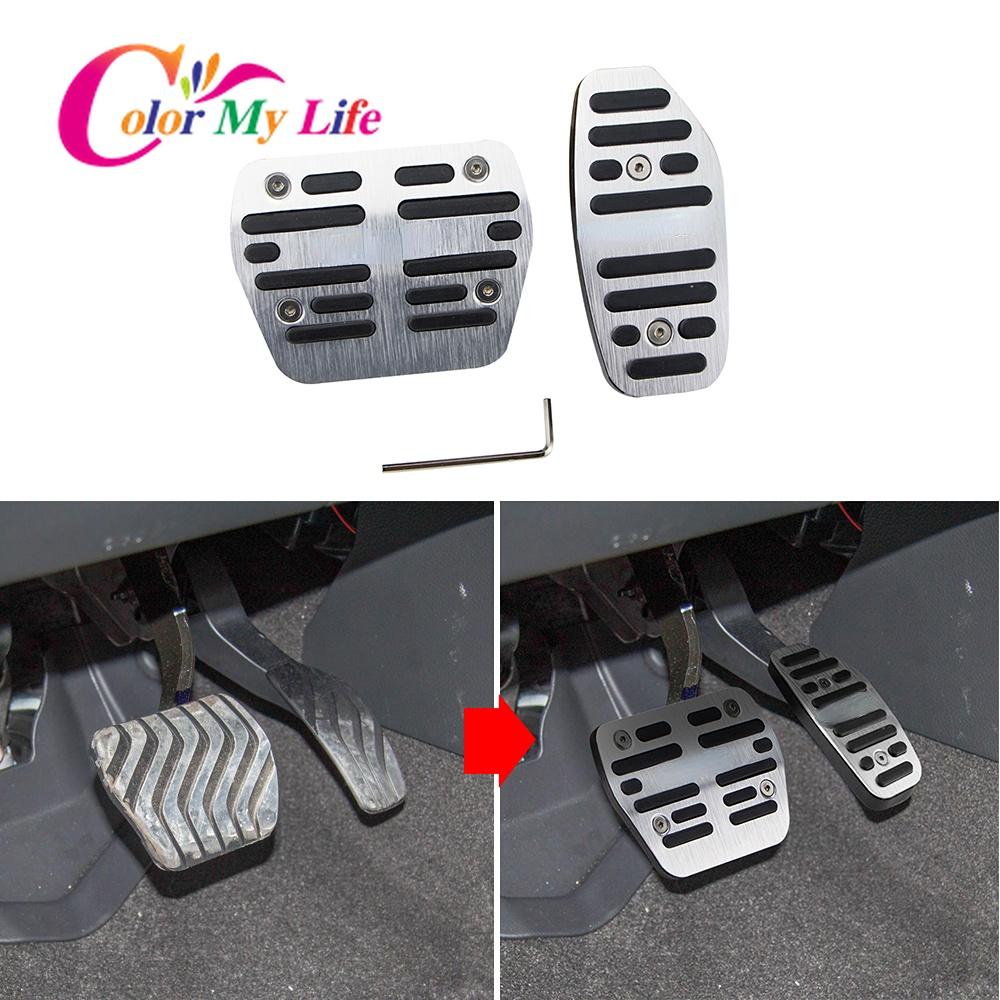 Color My Life Car Pedals for Nissan X-trail T32 2014 - 2022 Gas Brake Dead Pedal Protection Pad Cover for Xtrail