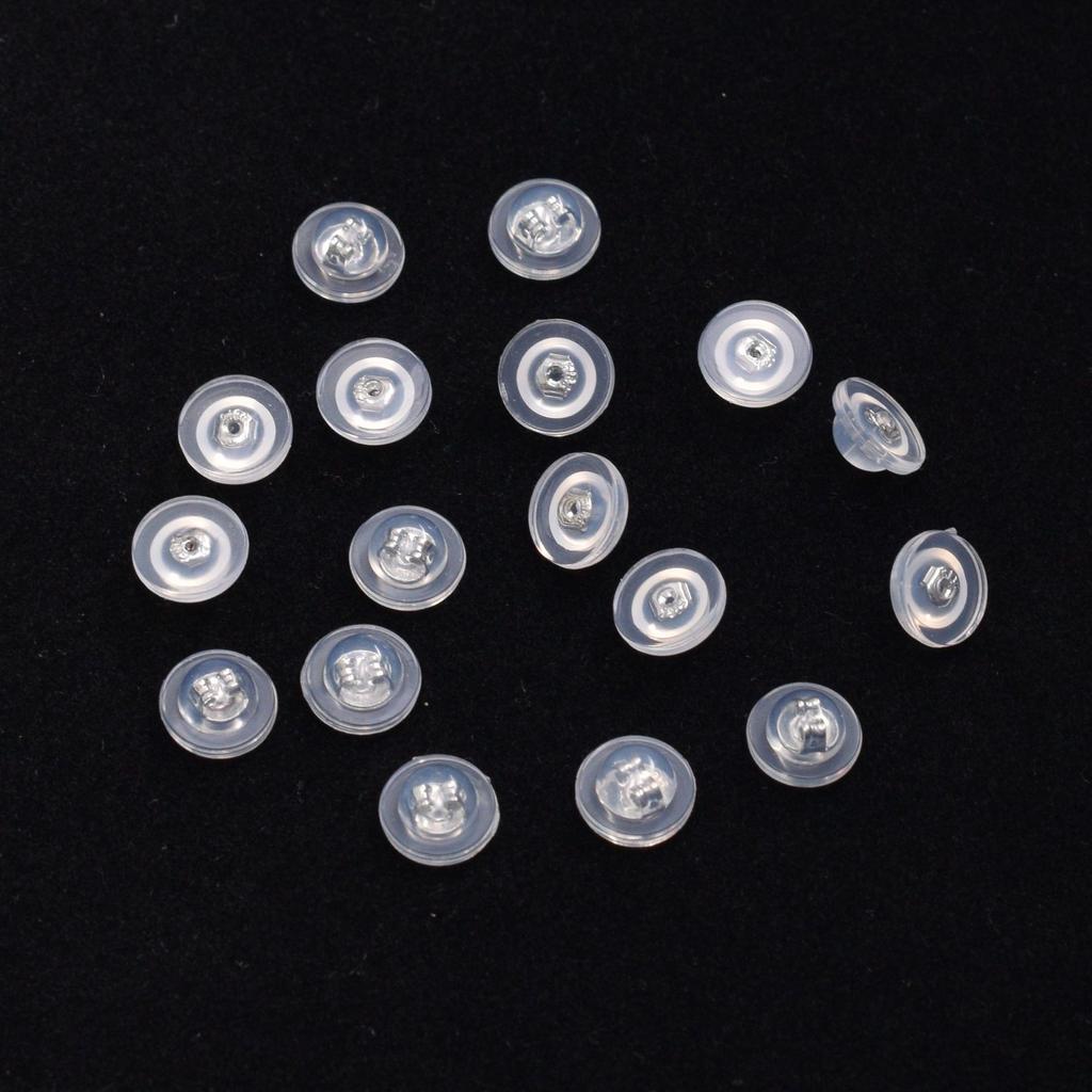 10pcs 18K Gold-wrapped Earth Silicone Ear Plug, Flying Saucer Earrings, Round Ear Force DIY Earrings Accessories, Stud Earrings, Ear Plug.